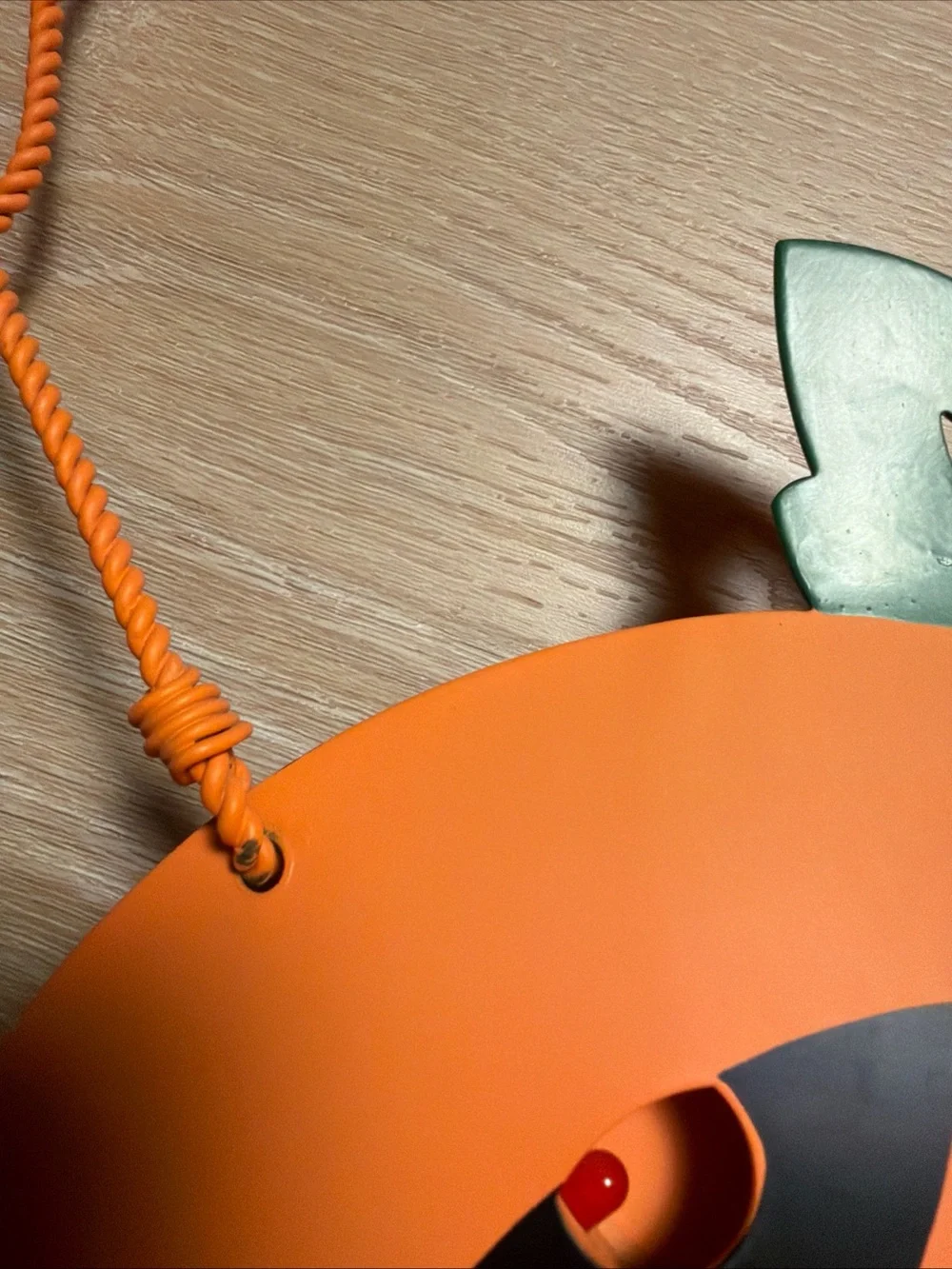 Metal Light Sound Motion Sensor Hanging Orange Halloween Jack O Lantern Pumpkin